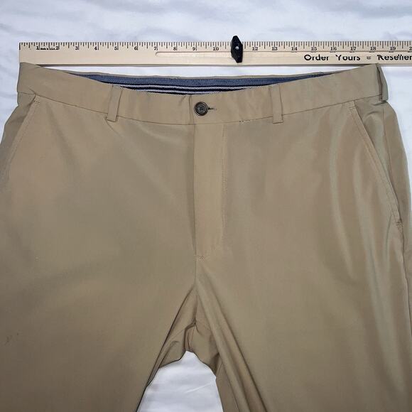 Brooks Brothers Pants Mens Size 38/32 Beige Khaki Flat Front Poly-Stretch Slacks - Picture 8 of 16